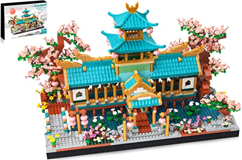 OundarM Juego de mini bloques de construcción de jardín clásicos chinos, colección botánica Sakura para adultos, accesorios de decoración del hogar, no compatible con Lego (2350 piezas)