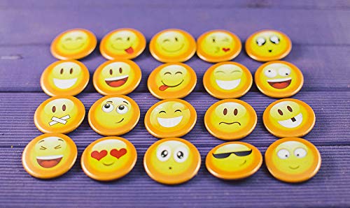 Pack de 20 Chapas de Emoticonos trasera de alfiler para Primera Comunión Cumpleaños Bodas