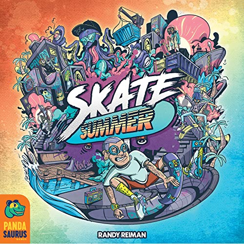 Pandasaurus - Skate Summer - Juego de Mesa - Juego de Estrategia con monopatín - 14+ años - 2-5 Jugadores - Inglés