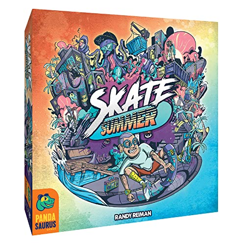 Pandasaurus - Skate Summer - Juego de Mesa - Juego de Estrategia con monopatín - 14+ años - 2-5 Jugadores - Inglés