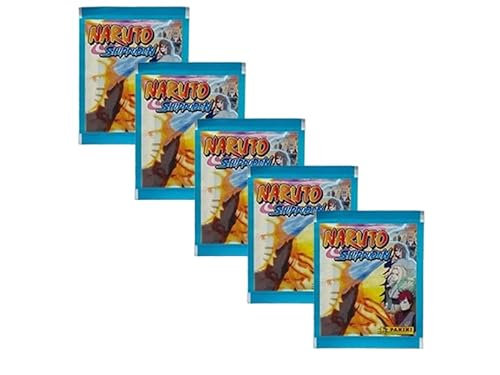 Panini Naruto Shippuden - 1 álbum de recortes + 5 bolsas de pegatinas, 5 pegatinas cada una