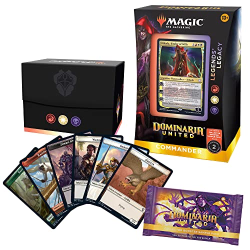 Paquete de muestras de Magic: The Gathering Dominaria United Commander Deck — Legends' Legacy + Collector Booster, (Versión en Inglés)