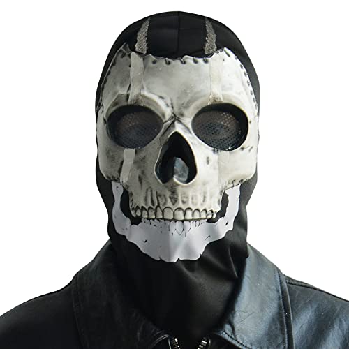 PARTYGEARS - Máscara de fantasma de calavera, máscara de disfraz de cosplay para deportes, Halloween, cosplay