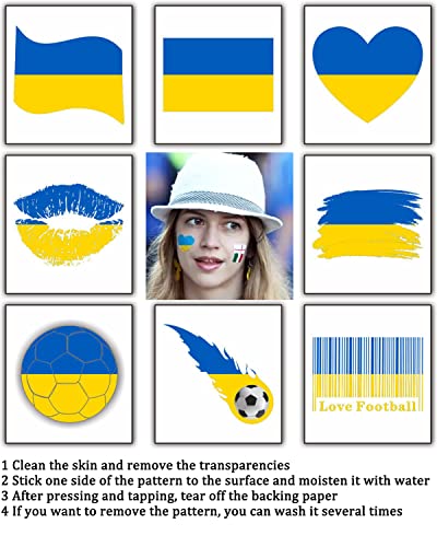 Pegatinas de la bandera de Ucrania y llavero FZ, 3D Cartoon Ucrania llavero recuerdo para quien está de pie con Ucrania, Azul / Patchwork, Large