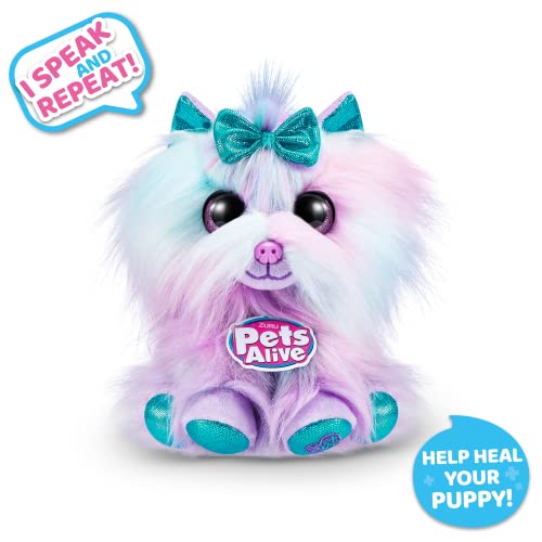 Pets Alive Pet Shop Surprise Series 3 Puppy Rescue by ZURU, Yorkshire, Nurture Play, Soft Toy Unboxing, Heal Adopt Interactive, Ultra Soft Plushies con Electronic Speak and Repeat (Yorkshire)