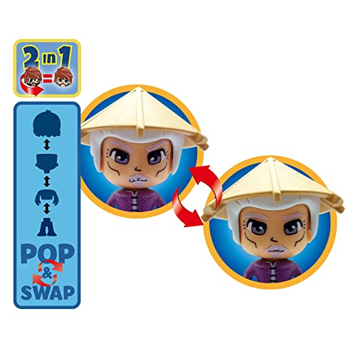 Pinypon Action - The Ninja Sensei & Kohai, 2 figuras de acción ninja, muñeco maestro y aprendiz, con 6 accesorios de juego, juguete para niños y niñas desde 4 años, Famosa (PNC28000)