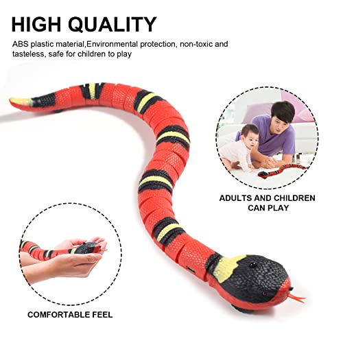Pipihome Juguete de serpiente RC de inducción para niños mascotas, juguete inteligente de serpiente de sensación, gato eléctrico, juguete interactivo, accesorios de cuerda recargable por USB 39 cm