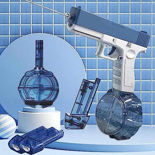 Pistolas de Agua Eléctricas, Pistola de Agua automática, Pistola de Agua de Gran Capacidad 434CC+58CC, Pistola de Agua de Juguete para niños, Blaster De Agua, para Piscina de Verano (Azul)