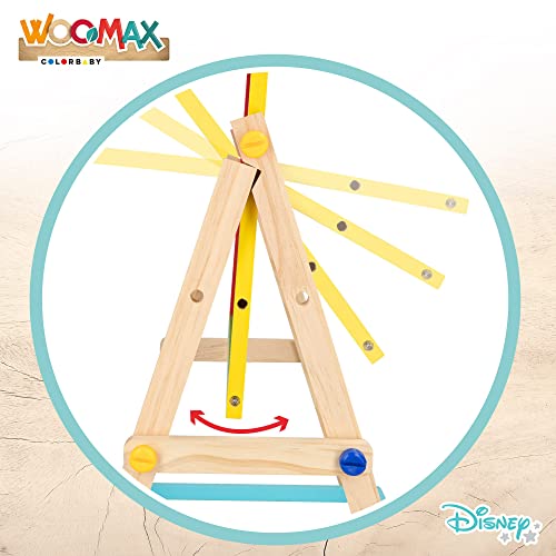 Pizarra doble cara madera de Disney, Minnie y Mickey, mide 37,5x65 cm, Incluye tizas, borrador y marcador negro, Pizarra de pie para niños, +4 años