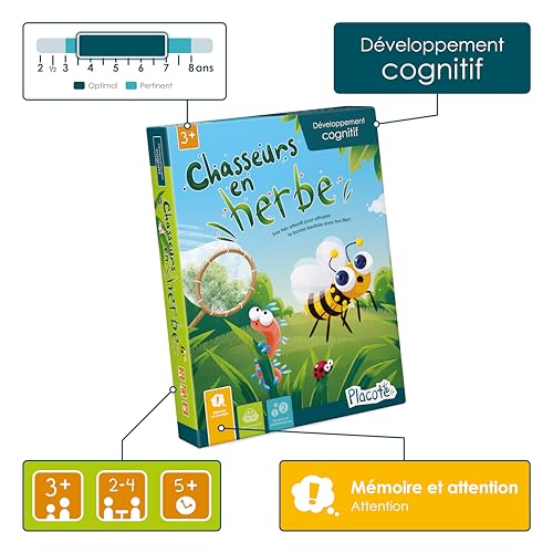 Placote - Cazadores de Hierba - Juego Educativo - Juego de Aprendizaje para el Desarrollo de la atención - Juego de observación para niños de 3 años a 7 años