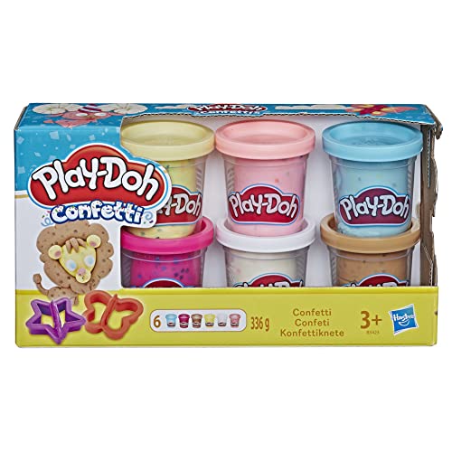 Play-Doh- Pack Colores Brillantes (Hasbro B6380F03), Color/Modelo Surtido + Confetti Compound Collection
