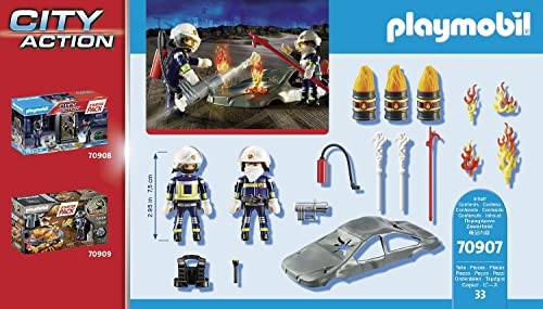PLAYMOBIL 70907 City Action Starter Pack Simulacro de Incendio, Juguetes para niños a Partir de 4 años, Multicolor