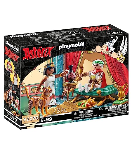 PLAYMOBIL Asterix 71270 César y Cleopatra, César y Cleopatra con Leopardo, Juguete para niños a Partir de 5 años