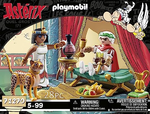 PLAYMOBIL Asterix 71270 César y Cleopatra, César y Cleopatra con Leopardo, Juguete para niños a Partir de 5 años