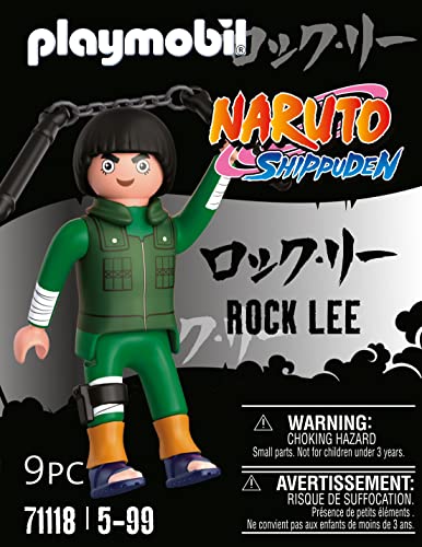 PLAYMOBIL Naruto 71118 Rock Lee con Accesorios, Ofrece un Divertido y Creativo Juego para los Fans del Anime con Detalles Impresionantes y Accesorios auténticos, a Partir de 5 años