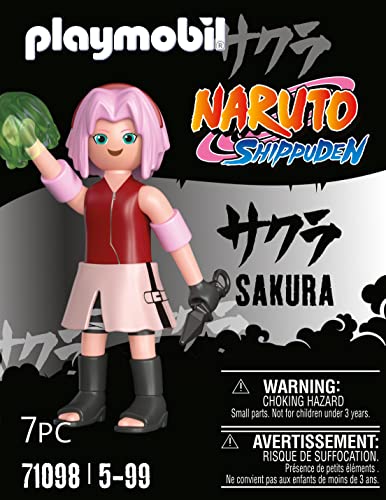 PLAYMOBIL Naruto Shippuden 71098 Sakura con Kunai y Guante curativo, diversión de Juego Creativo para Fans del Anime con Grandes Detalles y Extras auténticos, Set de 7 Piezas, a Partir de 5 años