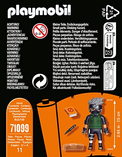 PLAYMOBIL Naruto Shippuden 71099 Kakashi con Perro, Kunai y Libro, diversión de Juego Creativo para Fans del Anime con Grandes Detalles y Extras auténticos, 11 Piezas, a Partir de 5 años