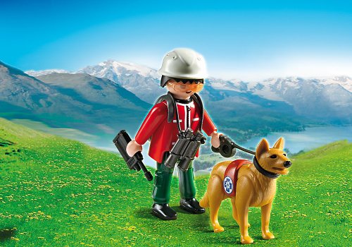 Playmobil Vida en la Montaña - Rescatador de Montaña con Perro, Juguete Educativo, Multicolor, 10 x 5 x 15 cm, (5431)