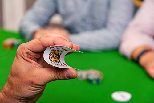 Poker Night Pro 2 Barajas de Cartas Profesionales 100% de Plástico (1 x Rojo/1 x Azul) | 55 Unidades por Baraja, Incluyendo 3 Comodines | índice Regular | Calidad Super Casino