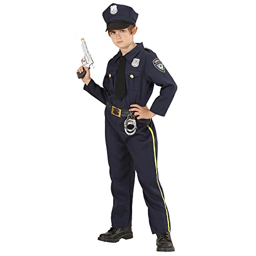 "POLICE OFFICER" (shirt with tie, pants, hat) - (128 cm / 5-7 Years)