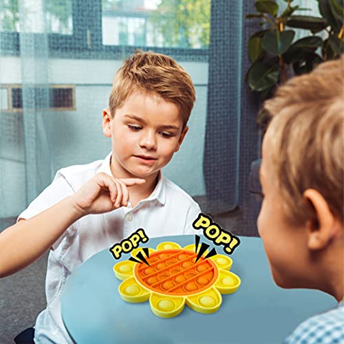 Pop it Fidget Toy - Push Pop it Antiestres Niños - Push Pop Bubble Fidget Juguetes Antiestres - Sensorial Herramientas Para Aliviar el Estrés Para Niños y Adultos - Set Morado-Naranja-Blanco