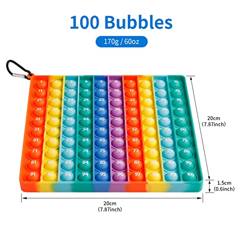 Pop It Multiplicar MEINRAUM 2 in 1 Popit Gigante Silicona Push Bubble Fidget Toys Juguete Sensorial Explotar Burbujas Antiestres Educativo de MatemáTicas Juguetes para Aliviar el EstréS y Ansiedad