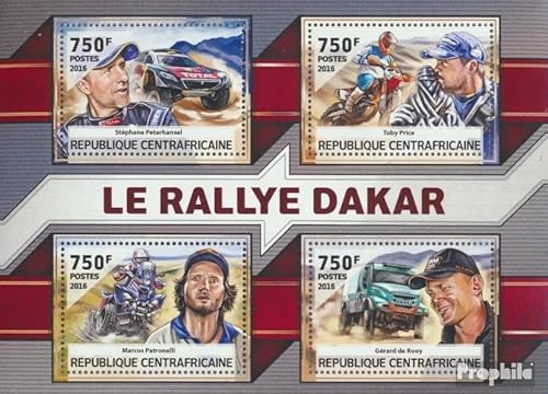 Prophila Collection Africa Central república 6355-6358 Sheetlet (Completa. edición) 2016 Rally Dakar (Sellos para los coleccionistas) el tráfico por Carretera