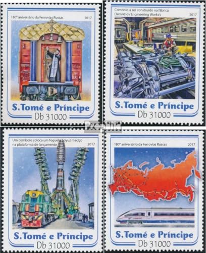 Prophila Collection Sao Tome e príncipe 7153-7156 (Completa. edición) 2017 Primero Rusia ferrocarriles (Sellos para los coleccionistas) vehículos sobre raíles/funicular
