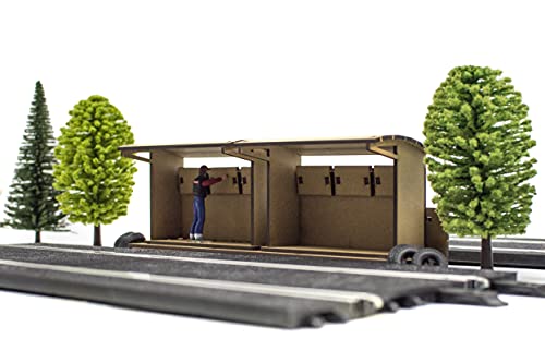 PROSCALE Pit Box Garaje para Scalextric. Maqueta Decoracion circuitos Original Coches Slot Car 1 32 Kit modelismo maquetas Madera para Montar Construir Adultos niños (Muro de Boxes)
