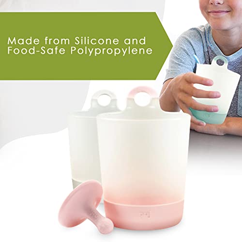 Puj Phillup/Play + vasos de enjuague – 2 unidades sin BPA, sin PVC, apto para lavavajillas (colorete / malvavisco paquete de 2 unidades)