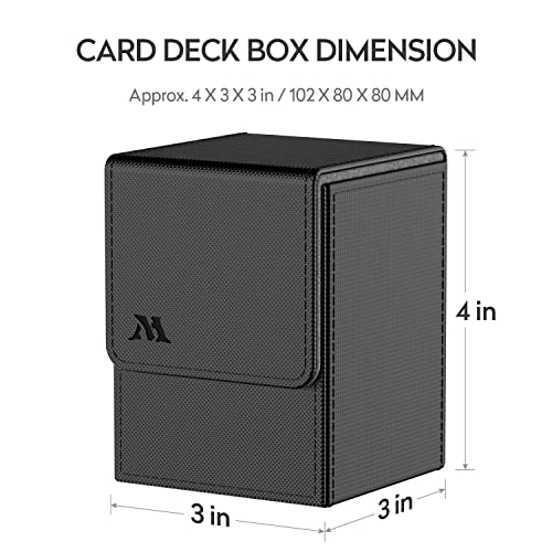 Pulchra Estuche para TCG, Magnetic Flip Box con 2 Divider, Tamaño Grande para Tiene hasta más de 110 cartas, Deck Box - Maravilloso (Negro)