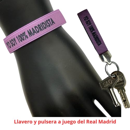 Pulsera con llavero hombre y mujer Real Madrid , llaveros coche moto y pulsera a juego. pareja de llavero y pulsera (Real_Madrid)
