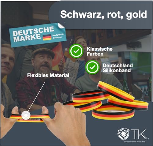 Pulsera de silicona para fans, de Alemania, para el campeonato mundial de Europa, color negro, rojo y dorado