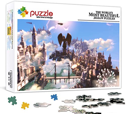 Puzzle 1000 Piezas para Adultos, Puzzle Bioshock Infinite, Pequeña Mini Rompecabezas Juego Educativo para Adolescentes Rompecabezas de Desafío de Vacaciones 38X26cm