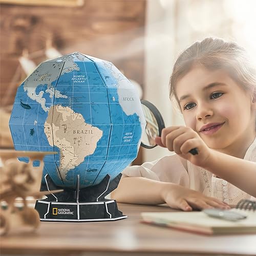 Puzzle 3D Globo Terráqueo - Puzzle 3D Niños +8 Años | Bola del Mundo | Globo Terraqueo Interactivo Niños 32 Piezas | Maquetas para Montar | Fácil Montaje