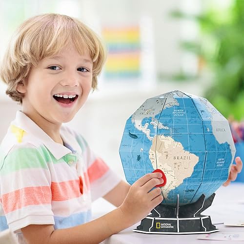 Puzzle 3D Globo Terráqueo - Puzzle 3D Niños +8 Años | Bola del Mundo | Globo Terraqueo Interactivo Niños 32 Piezas | Maquetas para Montar | Fácil Montaje