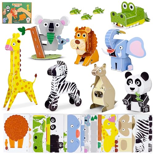 Puzzle 3D Niños Animales Jungla Pack 8 - BONNYCO | Puzzles 3D Juegos Educativos, Juguetes Niña y Niño, Juguetes Niños | Regalos para Niños Niñas Cumpleaños 6 7 8 9 10 Años Comunion Navidad