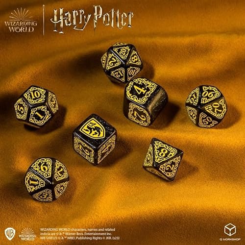 Q Workshop Harry Potter Pack dés Hufflepuff Juego de Dados Modernos - Negro (7)
