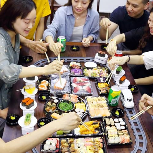 Quanli Juguetes De Tren De Sushi | Juego De Máquina De Sushi Rotativa Eléctrica, Platos De Sashimi Japoneses, Bandeja para Servir Sushi para Niños, Días De La Semana, Suministros para Hacer Sushi DIY