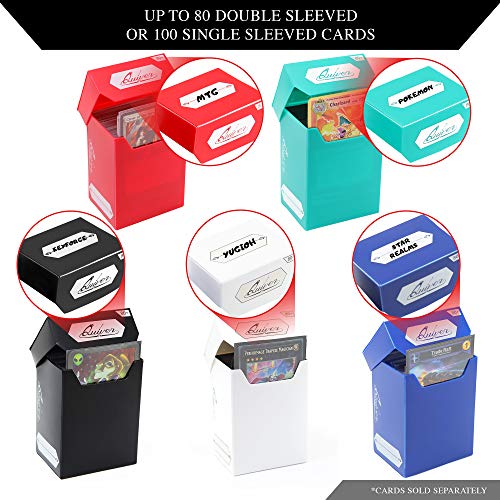 Quiver Time Tarjetas de tamaño estándar Deck Blocks | 5 Cajas de Juego | Blanco, Negro, Azul, Rojo y Verde - Compatible con Pokemon, MTG, YuGiOh