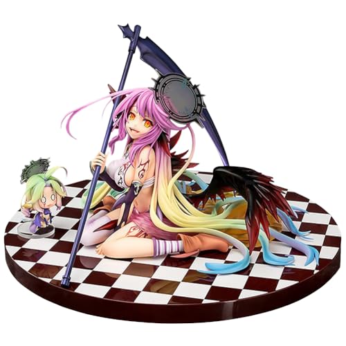 Qusunx NO Game NO Life Jibril Model Figura - 13 cm Scythe Sentado Ver. Anime Personaje Estatuas Coleccionables Decoración del Hogar Adornos