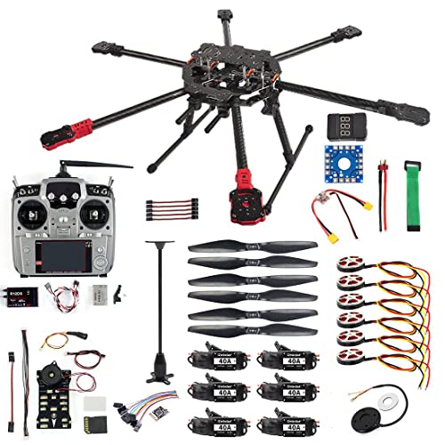 QWinOut ARF/PNP Full Set Hexacopter DIY Drone Kit Tarot 690mm Frame with 750KV Motor GPS PIX 2.4.8 32 bit Flight Controller (PNP)