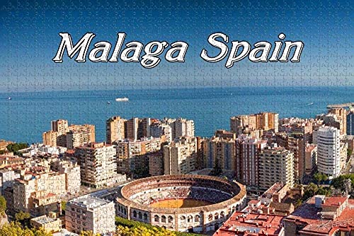 Qyufan Puzzle para Adultos España Málaga Puzzle 1000 Piezas Recuerdo de Viaje