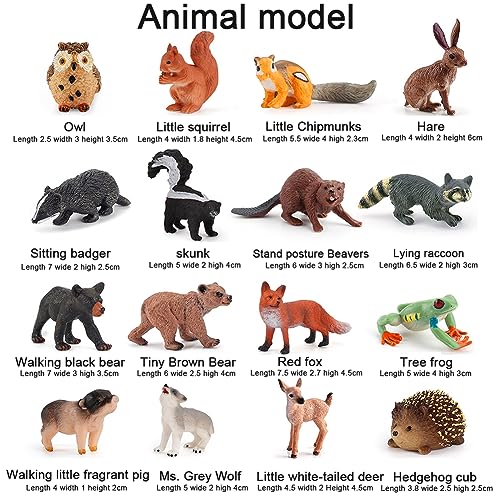 RANJIMA Figuras de Animales pequeños para niños, 16 Piezas Juguetes de Figuras de Animales de Selva, Mini Animal Salvaje Figura Modelo Juguetes Set de Simulación De Animales Niños Niñas Juguete