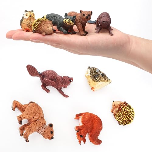 RANJIMA Figuras de Animales pequeños para niños, 16 Piezas Juguetes de Figuras de Animales de Selva, Mini Animal Salvaje Figura Modelo Juguetes Set de Simulación De Animales Niños Niñas Juguete