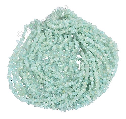 Ratnagarbha Natural Aquamarine Chips, Aquamarine Nuggets Uncut Pebbles Beads, Jewelry Making, 34 inch Length 2 Strand, Greenish Blue Color, Beading Supplies, Aquamarine Chips Beads, Aquamarine Beads
