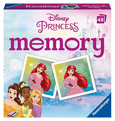 Ravensburger Disney Princess Mini Juego de Memoria, Pares de imágenes a Juego para niños a Partir de 3 años, Juguete Educativo para niños