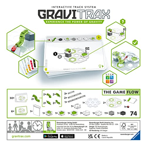 Ravensburger - GraviTrax The Game Flow, Juego STEM Innovador y Educativo, Edad Recomendada 8+, 270170, 69 piezas