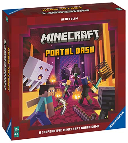 Ravensburger - Minecraft Portal Dash, Versión Española, Juegos de Mesa De Estrategia, 1-4 Jugadores, 10+ Años