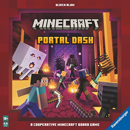 Ravensburger - Minecraft Portal Dash, Versión Española, Juegos de Mesa De Estrategia, 1-4 Jugadores, 10+ Años